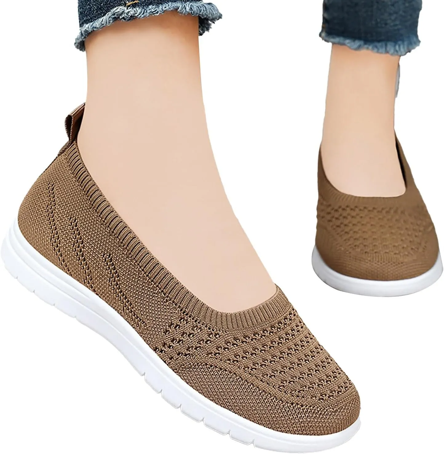 Women Flat Shoes Soft Orthopedic Shoes Round Toe Breathable Go Walking Slip On Casual Shoes Walking Dress Shoes Canvas