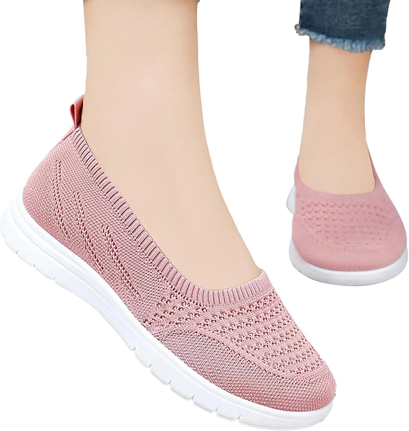 Women Flat Shoes Soft Orthopedic Shoes Round Toe Breathable Go Walking Slip On Casual Shoes Walking Dress Shoes Canvas