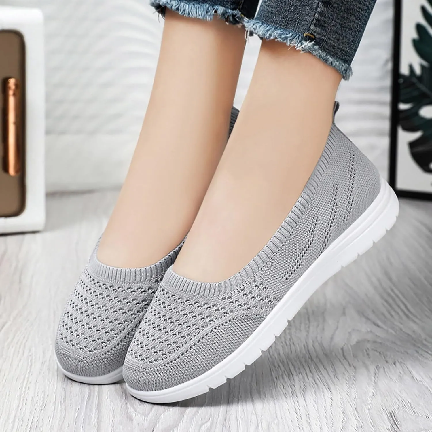 Women Flat Shoes Soft Orthopedic Shoes Round Toe Breathable Go Walking Slip On Casual Shoes Walking Dress Shoes Canvas