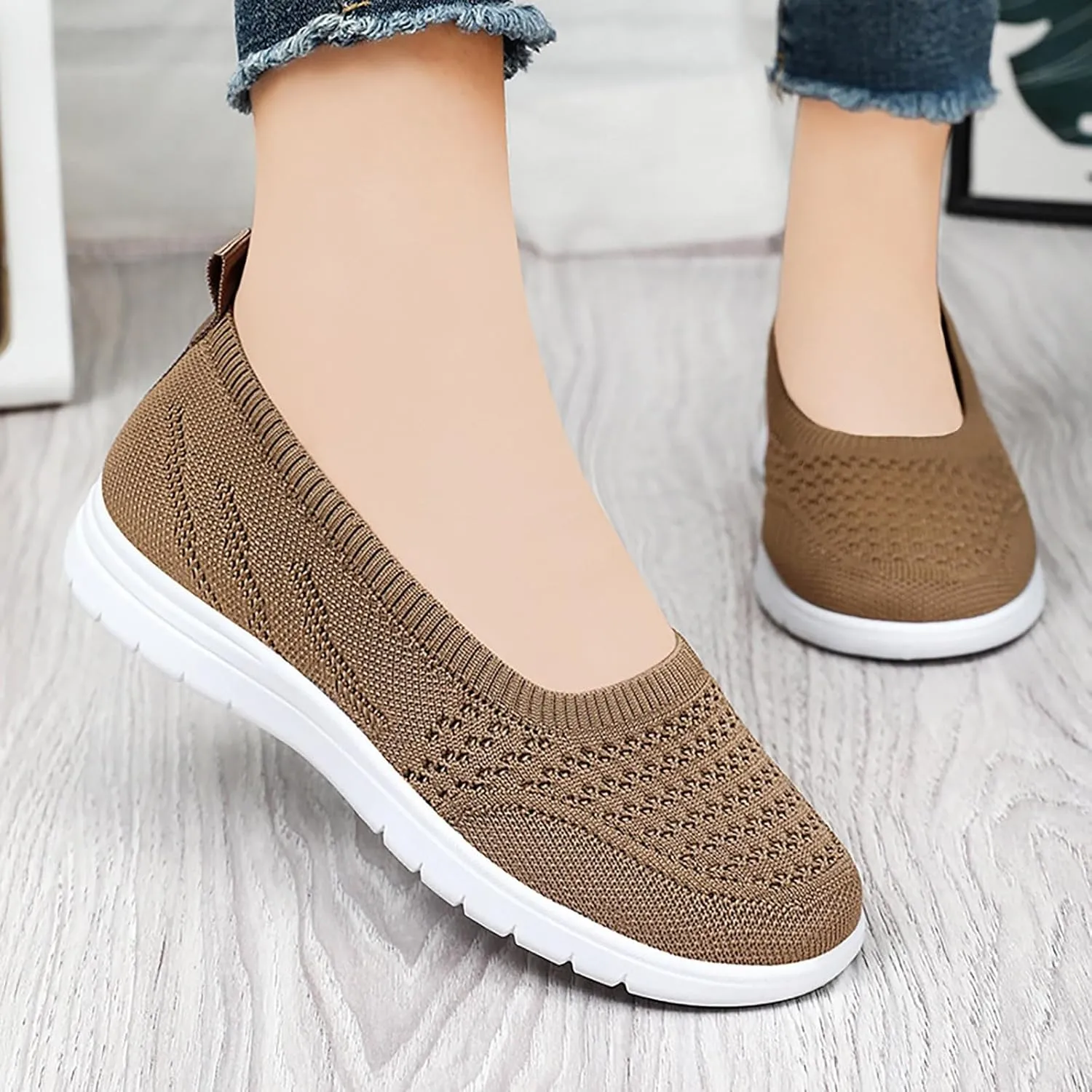 Women Flat Shoes Soft Orthopedic Shoes Round Toe Breathable Go Walking Slip On Casual Shoes Walking Dress Shoes Canvas