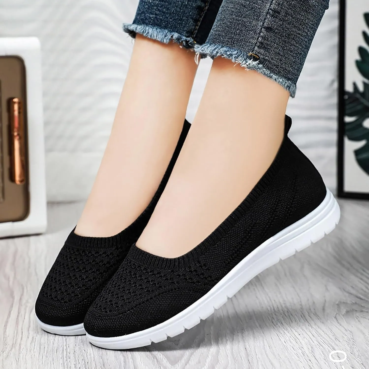 Women Flat Shoes Soft Orthopedic Shoes Round Toe Breathable Go Walking Slip On Casual Shoes Walking Dress Shoes Canvas