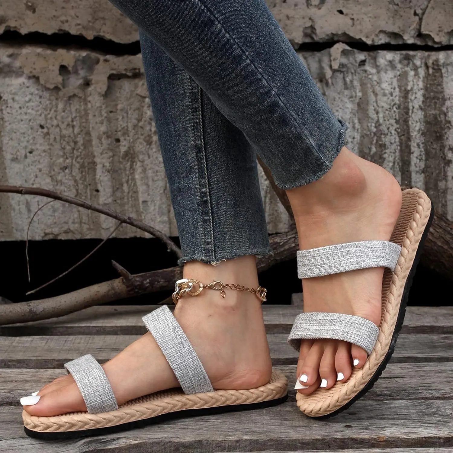 Women Flat Slippers Fashion Waterproof Beach Slippers Flat Multi Color Sandals Foldable Slippers for Women