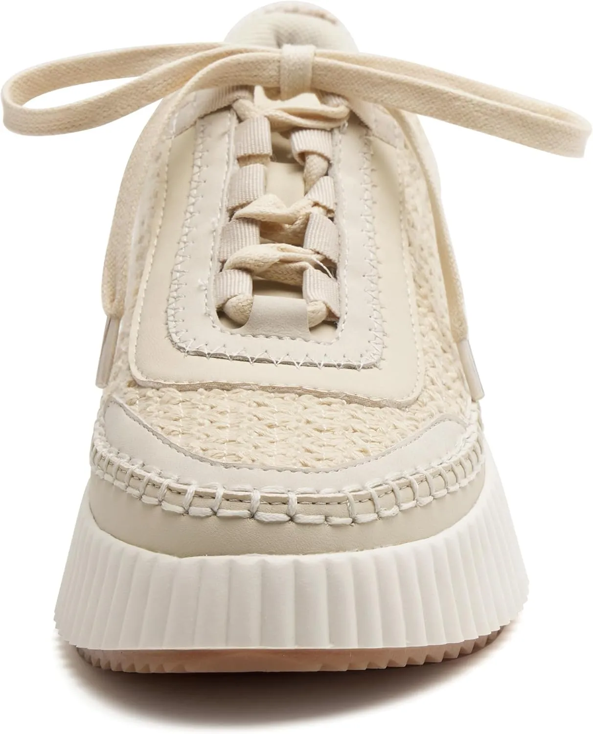 Women Lace Up Platform Woven Sneakers Comfortable Casual Fashion Sneaker Low Top Chunky Walking Shoes