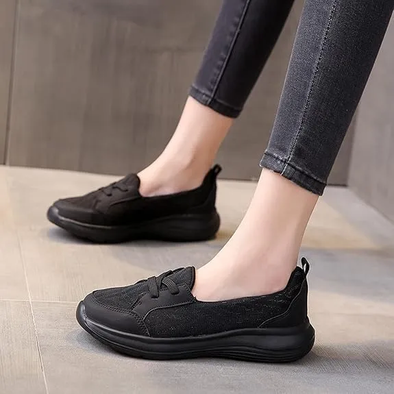 Women Orthopedic Walking Shoes,Women’s Breathable Comfy Slip On Arch Support Nonslip Fashion Shoes 2024 Wide Width Woven Orthopedic Soft Loafers Sneakers Boat Shoes