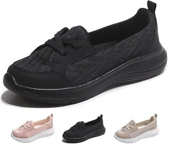 Women Orthopedic Walking Shoes,Women’s Breathable Comfy Slip On Arch Support Nonslip Fashion Shoes 2024 Wide Width Woven Orthopedic Soft Loafers Sneakers Boat Shoes