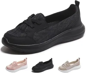 Women Orthopedic Walking Shoes,Women’s Breathable Comfy Slip On Arch Support Nonslip Fashion Shoes 2024 Wide Width Woven Orthopedic Soft Loafers Sneakers Boat Shoes