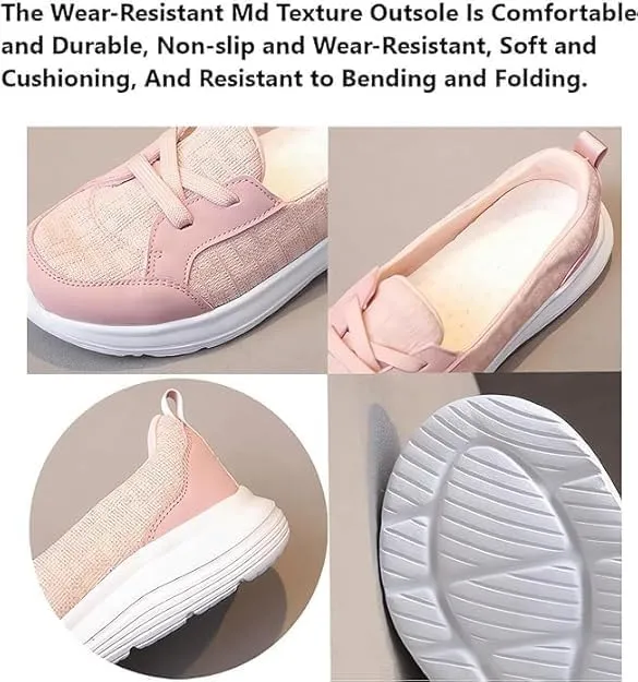 Women Orthopedic Walking Shoes,Women’s Breathable Comfy Slip On Arch Support Nonslip Fashion Shoes 2024 Wide Width Woven Orthopedic Soft Loafers Sneakers Boat Shoes