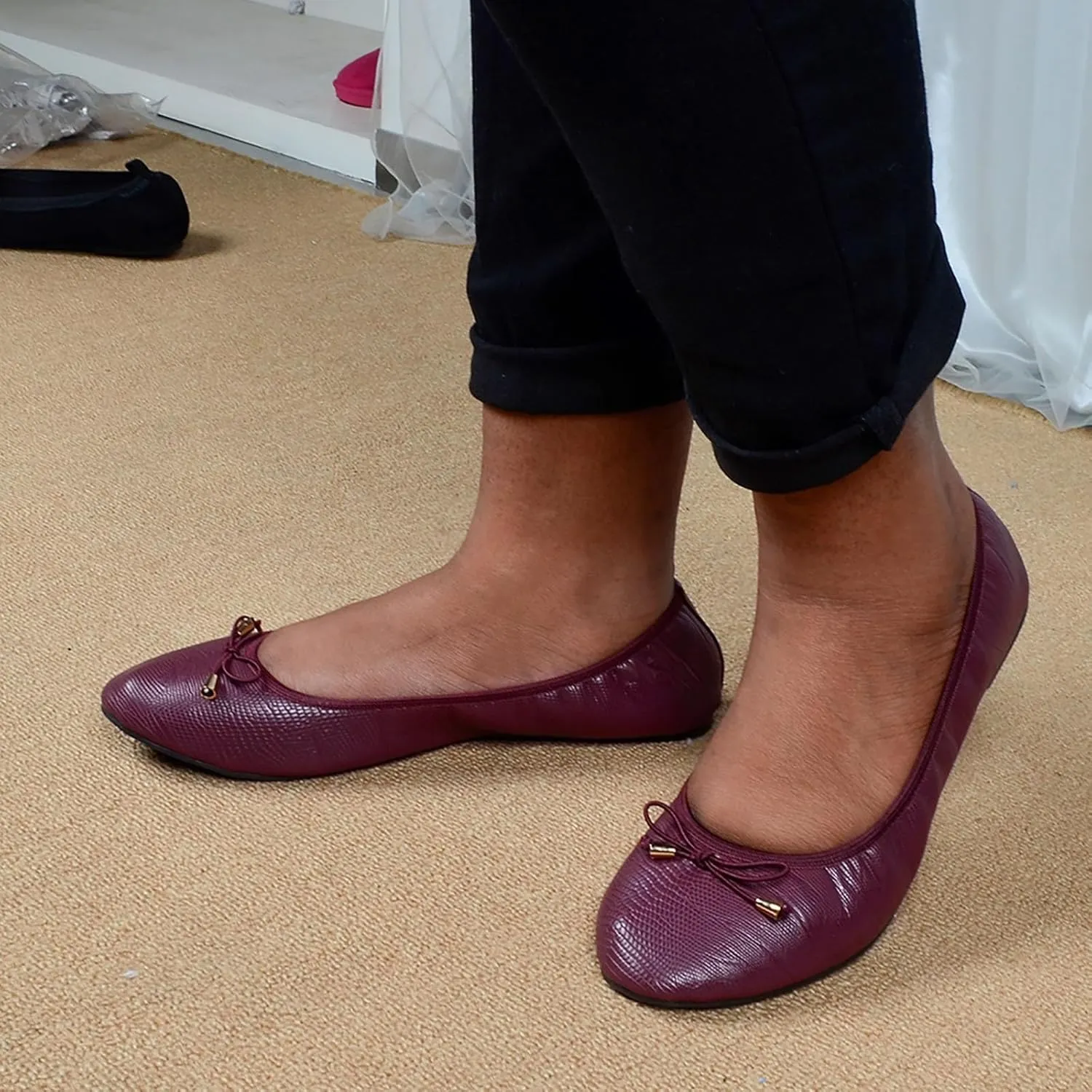 Women's Ballet Flats Shoes Non Slip Casual Flats Shoe Round Toe Foldable Walking Ballerina Shoes for Women