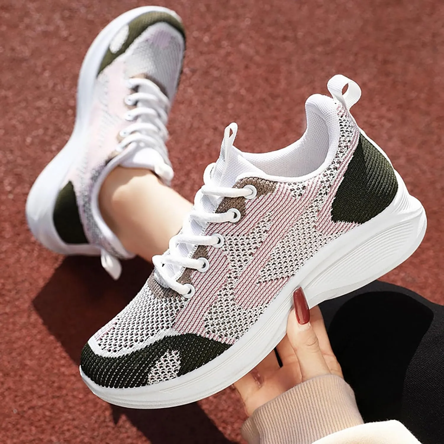 Women's Classic Leather Sneaker Woven Sports Shoes Comfortable Breathable Classical Walking Shoes Wedding/Driving/Dating