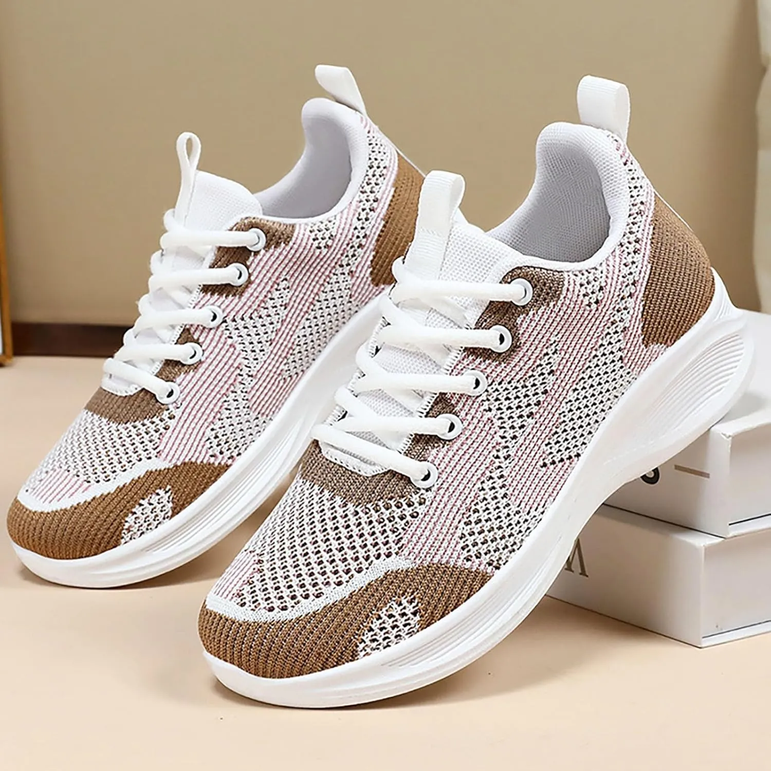 Women's Classic Leather Sneaker Woven Sports Shoes Comfortable Breathable Classical Walking Shoes Wedding/Driving/Dating