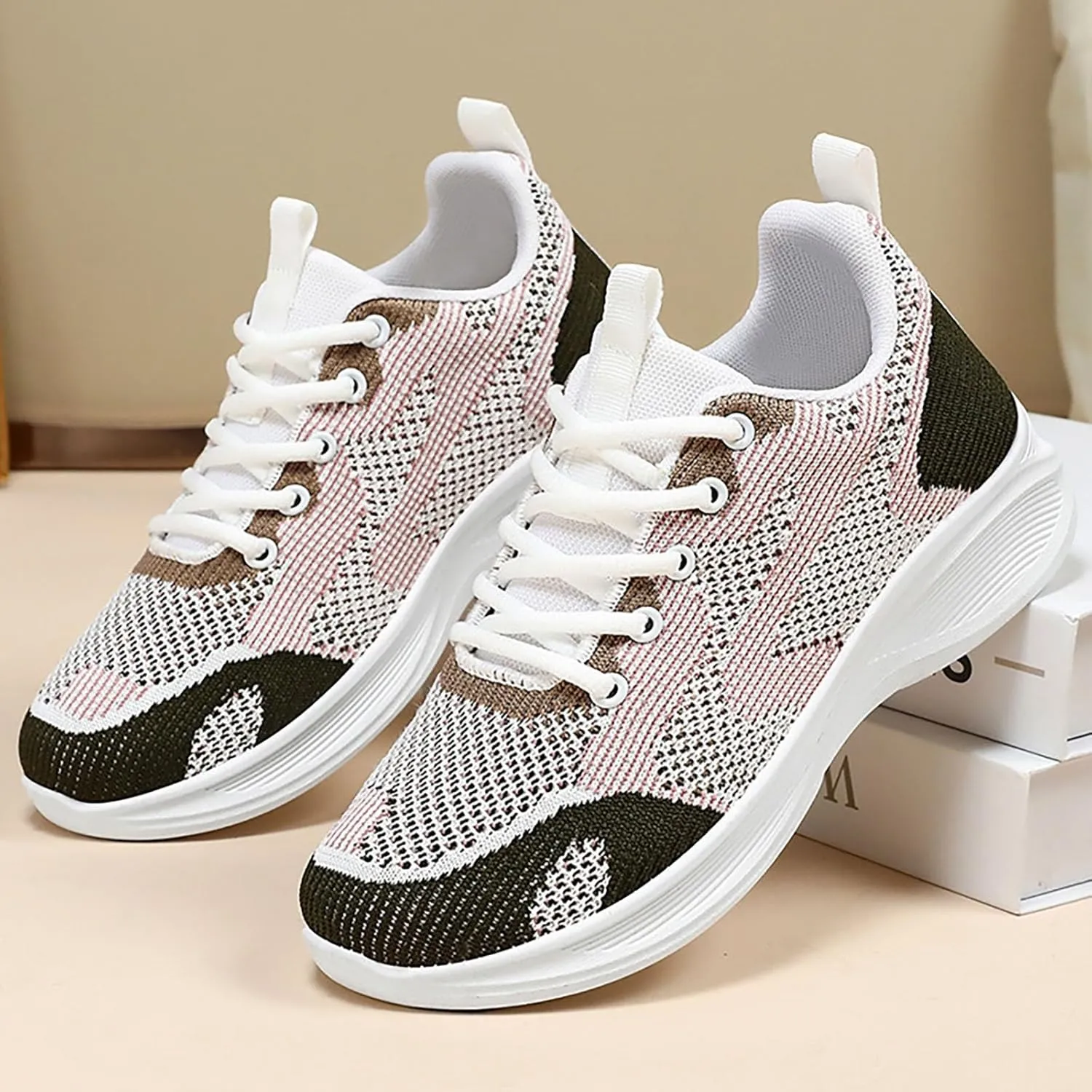 Women's Classic Leather Sneaker Woven Sports Shoes Comfortable Breathable Classical Walking Shoes Wedding/Driving/Dating