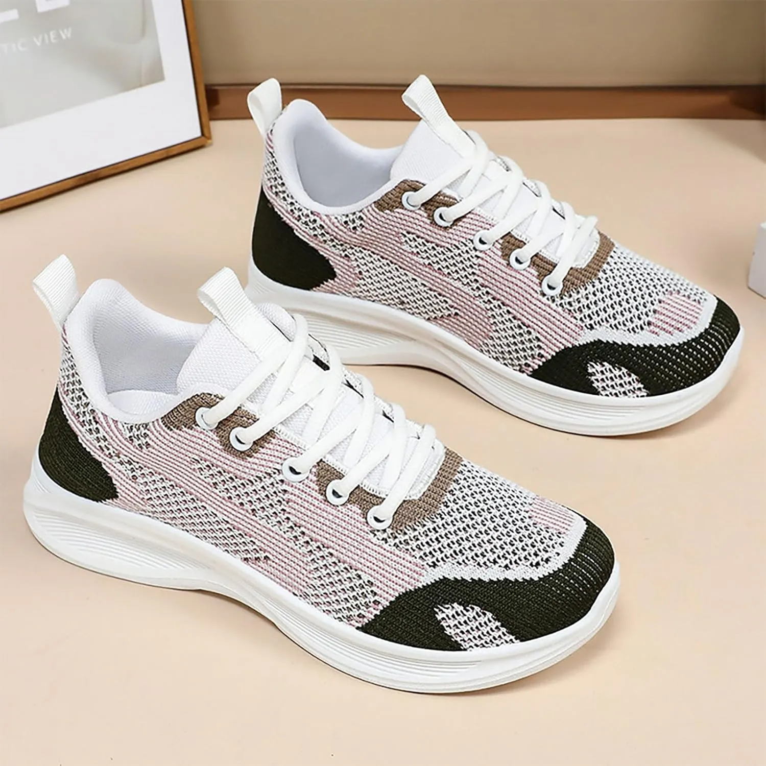 Women's Classic Leather Sneaker Woven Sports Shoes Comfortable Breathable Classical Walking Shoes Wedding/Driving/Dating