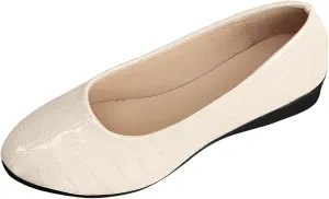 Women’s Comfortable Ballet Dressy Work Flats, Round Toe Slip on Office Shoes