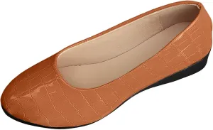 Women’s Comfortable Ballet Dressy Work Flats, Round Toe Slip on Office Shoes