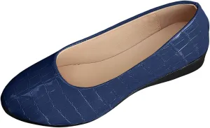 Women’s Comfortable Ballet Dressy Work Flats, Round Toe Slip on Office Shoes