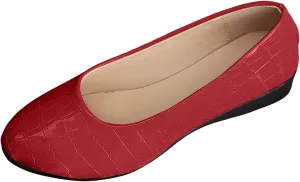 Women’s Comfortable Ballet Dressy Work Flats, Round Toe Slip on Office Shoes