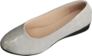 Women’s Comfortable Ballet Dressy Work Flats, Round Toe Slip on Office Shoes