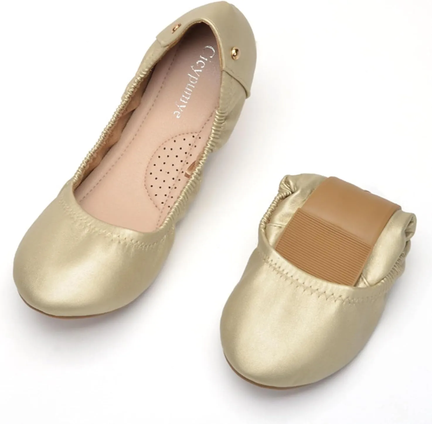 Women's Flats Ballet Shoes Bowknot Round Toe Comfort Lightweight Slip-On Dressy Shoes Foldable Ballet Shoe for Women