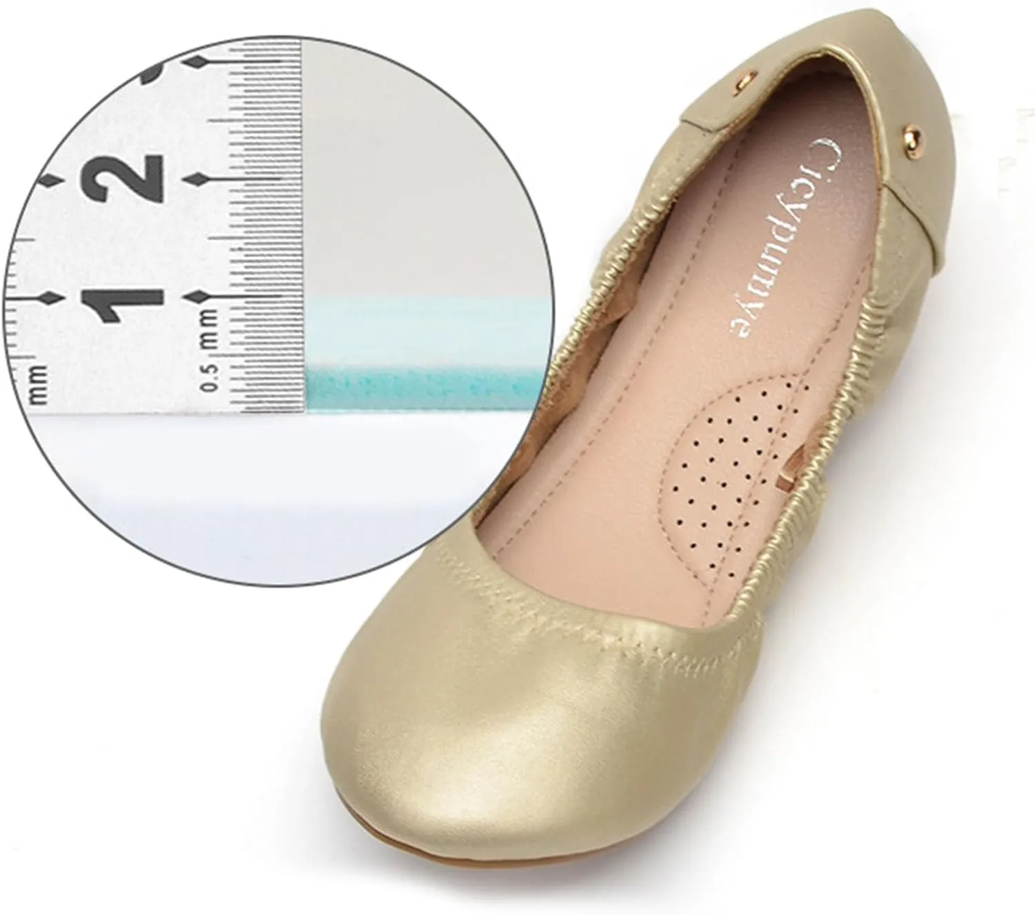 Women's Flats Ballet Shoes Bowknot Round Toe Comfort Lightweight Slip-On Dressy Shoes Foldable Ballet Shoe for Women