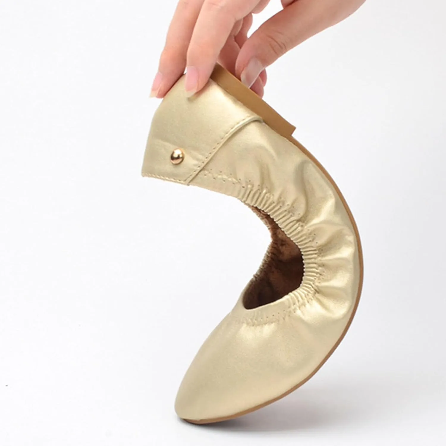 Women's Flats Ballet Shoes Bowknot Round Toe Comfort Lightweight Slip-On Dressy Shoes Foldable Ballet Shoe for Women