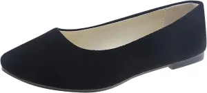 Women's Low Heel Pointed Toe Flat Shoes Comfortable Flat Shoes Casual Soft One Foot Stirrup Elegant Suede Flat Shoes