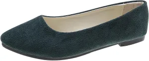 Women's Low Heel Pointed Toe Flat Shoes Comfortable Flat Shoes Casual Soft One Foot Stirrup Elegant Suede Flat Shoes