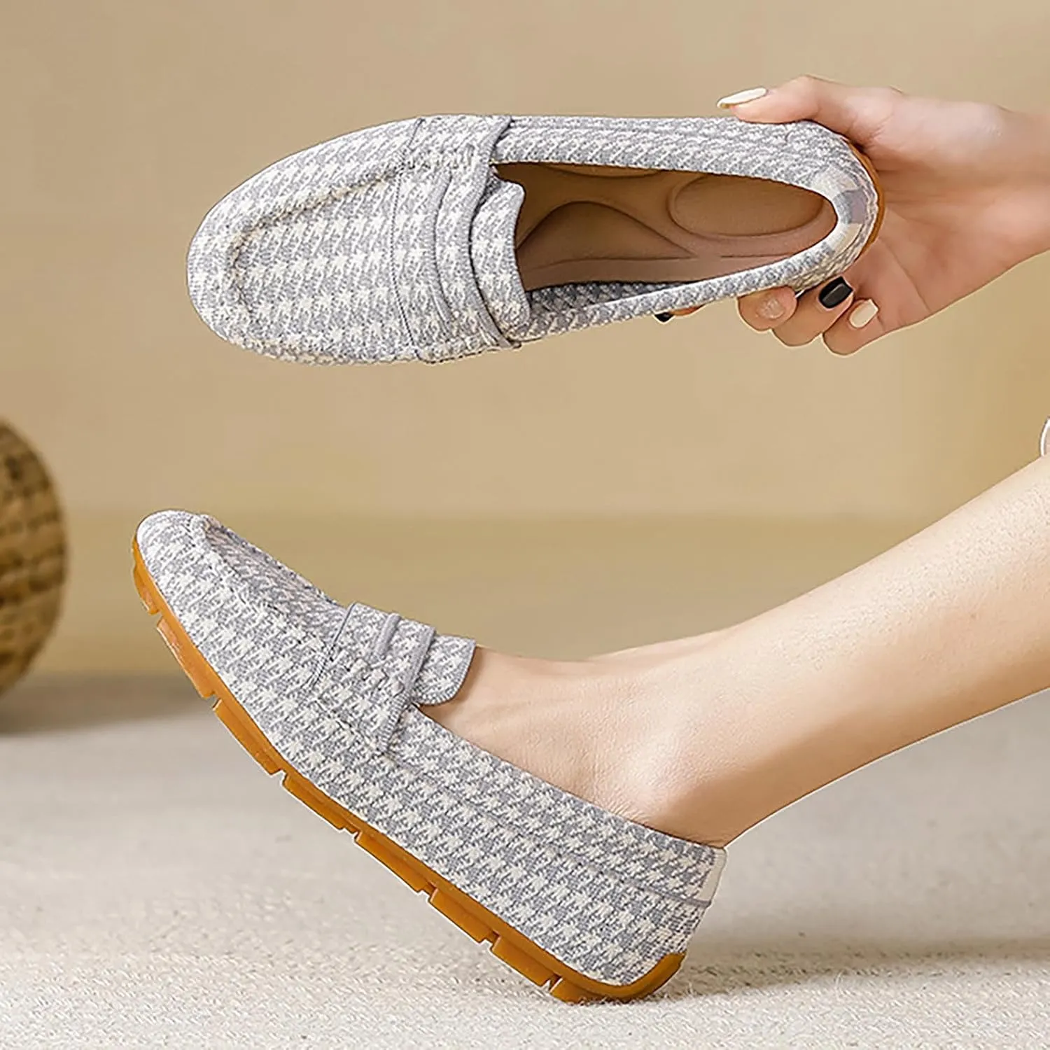 Women's Mary Jane Shoe Driving Casual Slip On Flat Lightweight Loafers Comfortable Boat Shoes Dressy Walking Flat Loafer