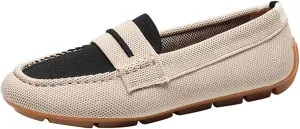 Women's Mary Jane Shoe Driving Casual Slip On Flat Lightweight Loafers Comfortable Boat Shoes Dressy Walking Flat Loafer
