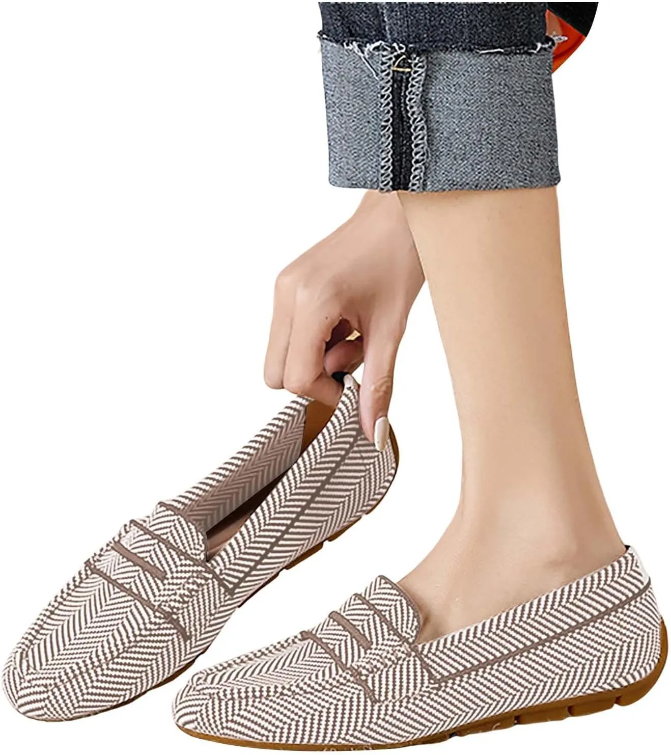 Women's Mary Jane Shoe Driving Casual Slip On Flat Lightweight Loafers Comfortable Boat Shoes Dressy Walking Flat Loafer