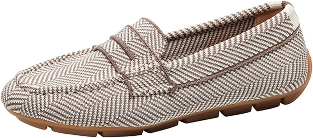 Women's Mary Jane Shoe Driving Casual Slip On Flat Lightweight Loafers Comfortable Boat Shoes Dressy Walking Flat Loafer