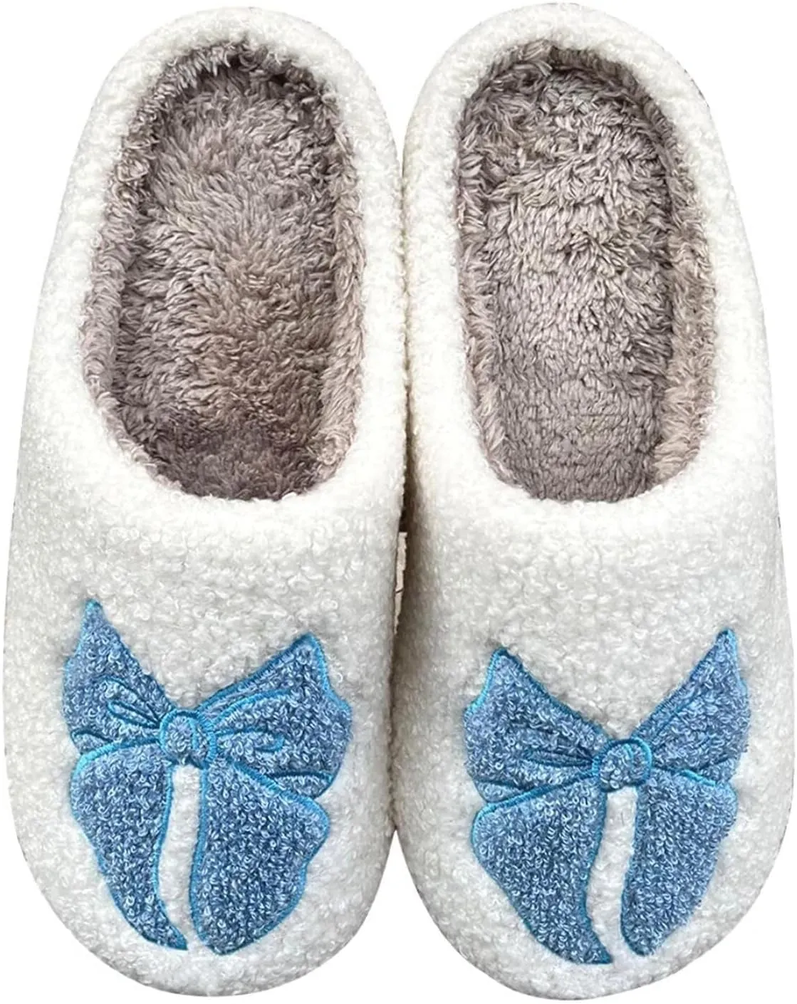 Women's Men's Cute Retro House Slippers Memory Foam Plush Fuzzy Indoor Shoes