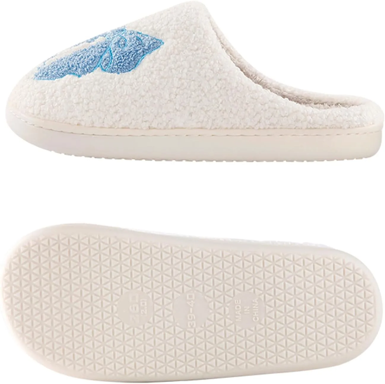 Women's Men's Cute Retro House Slippers Memory Foam Plush Fuzzy Indoor Shoes