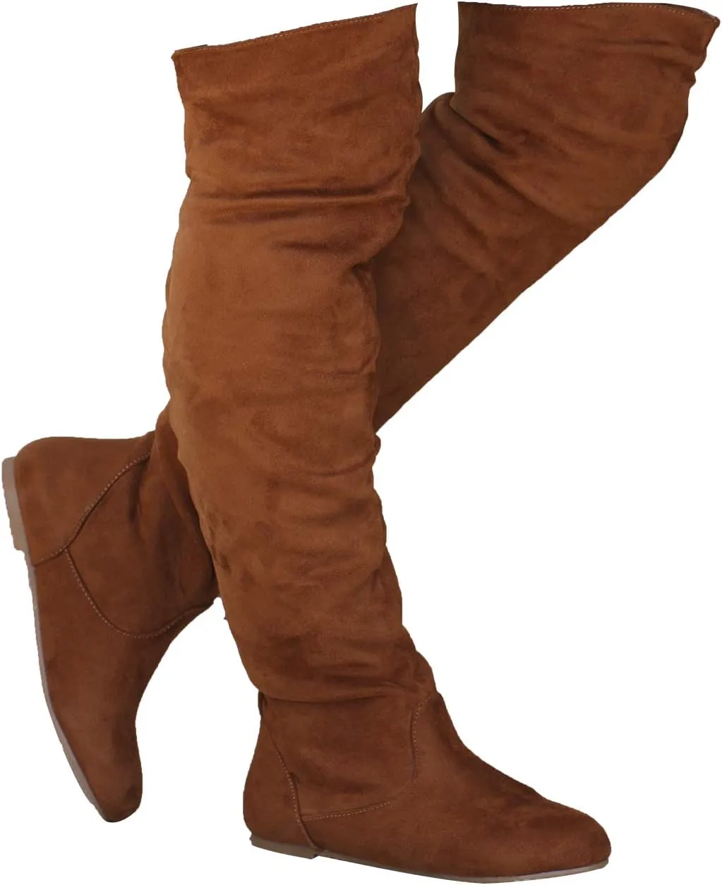Women's Over the Knee Slouchy Flat Boots Knee High Low Heel Shoes Thigh High Boots Boots
