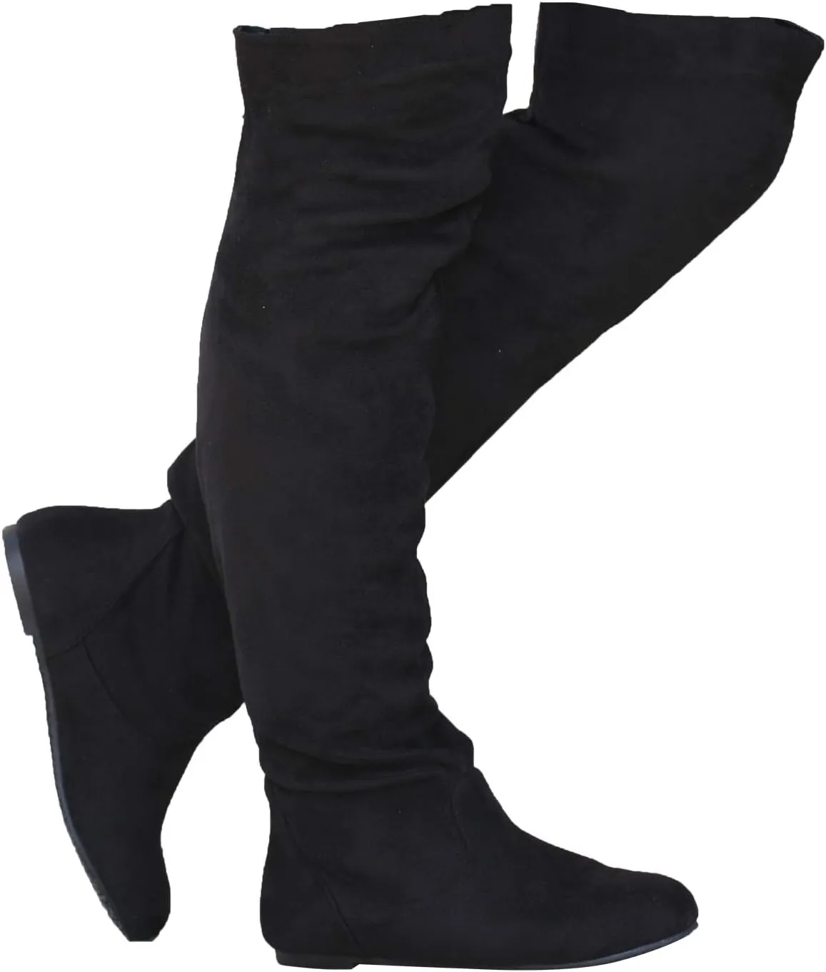 Women's Over the Knee Slouchy Flat Boots Knee High Low Heel Shoes Thigh High Boots Boots