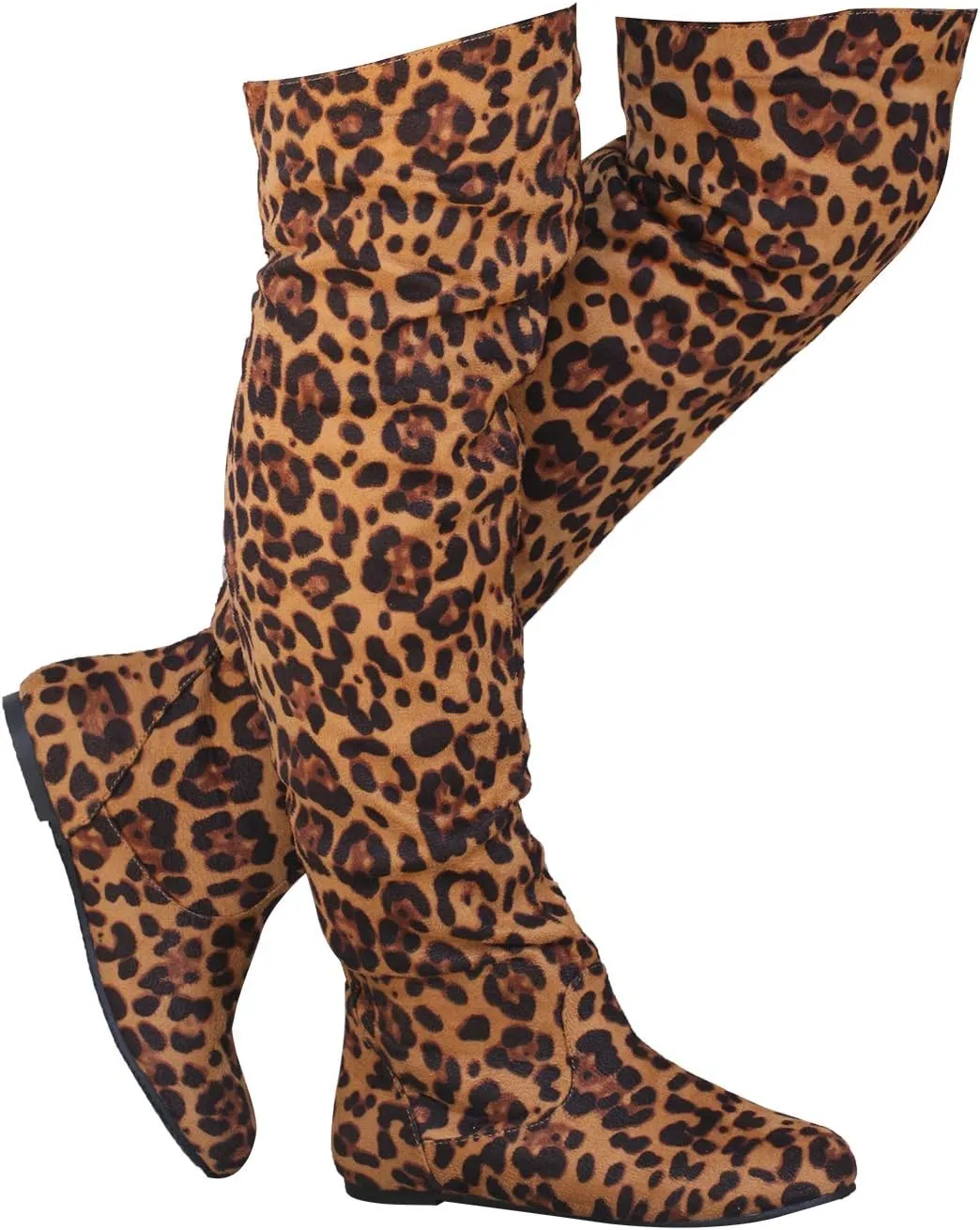 Women's Over the Knee Slouchy Flat Boots Knee High Low Heel Shoes Thigh High Boots Boots