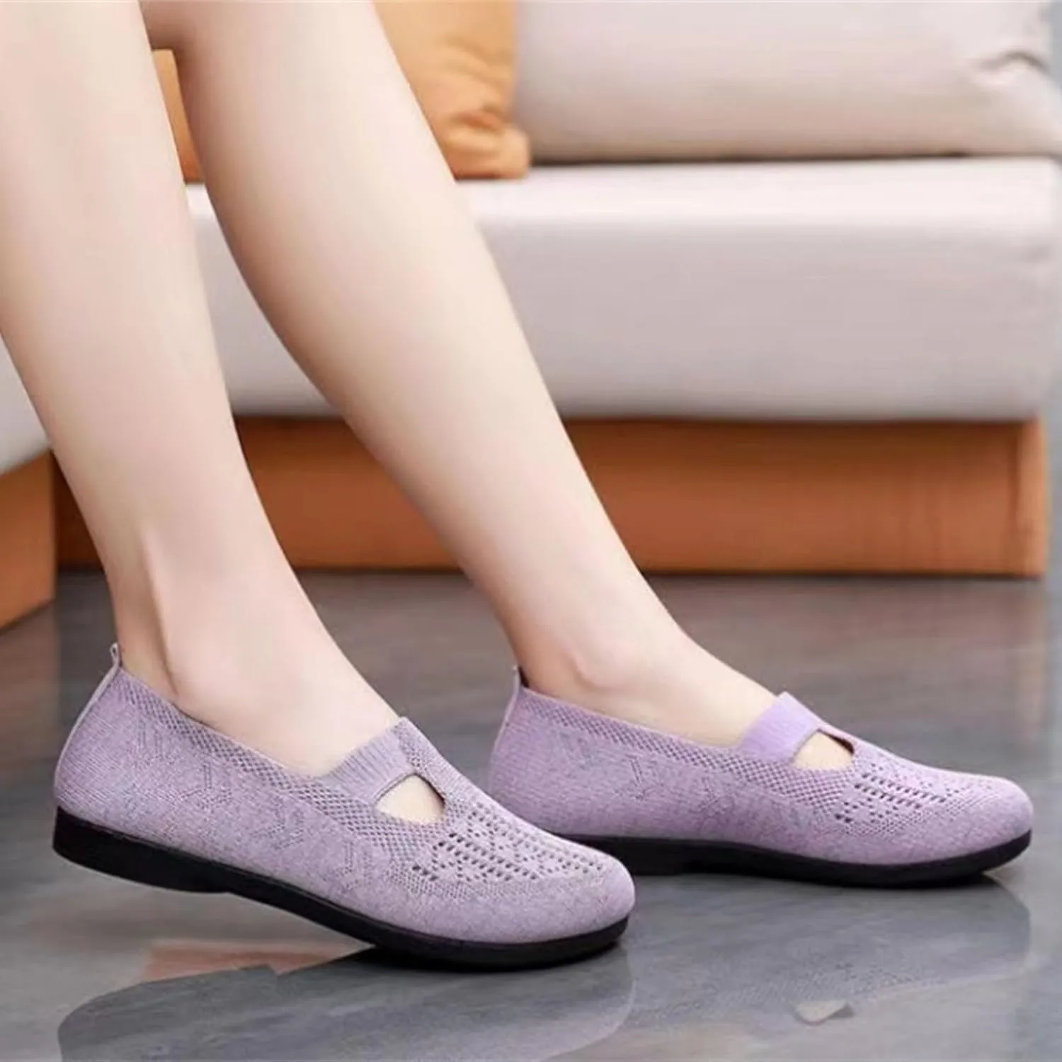 Womens Shoes Sneakers Comfortable Ethnic Casual Flat Shoes Summer Breathable Slip On Sneakers Walking Soft Sole Canvas