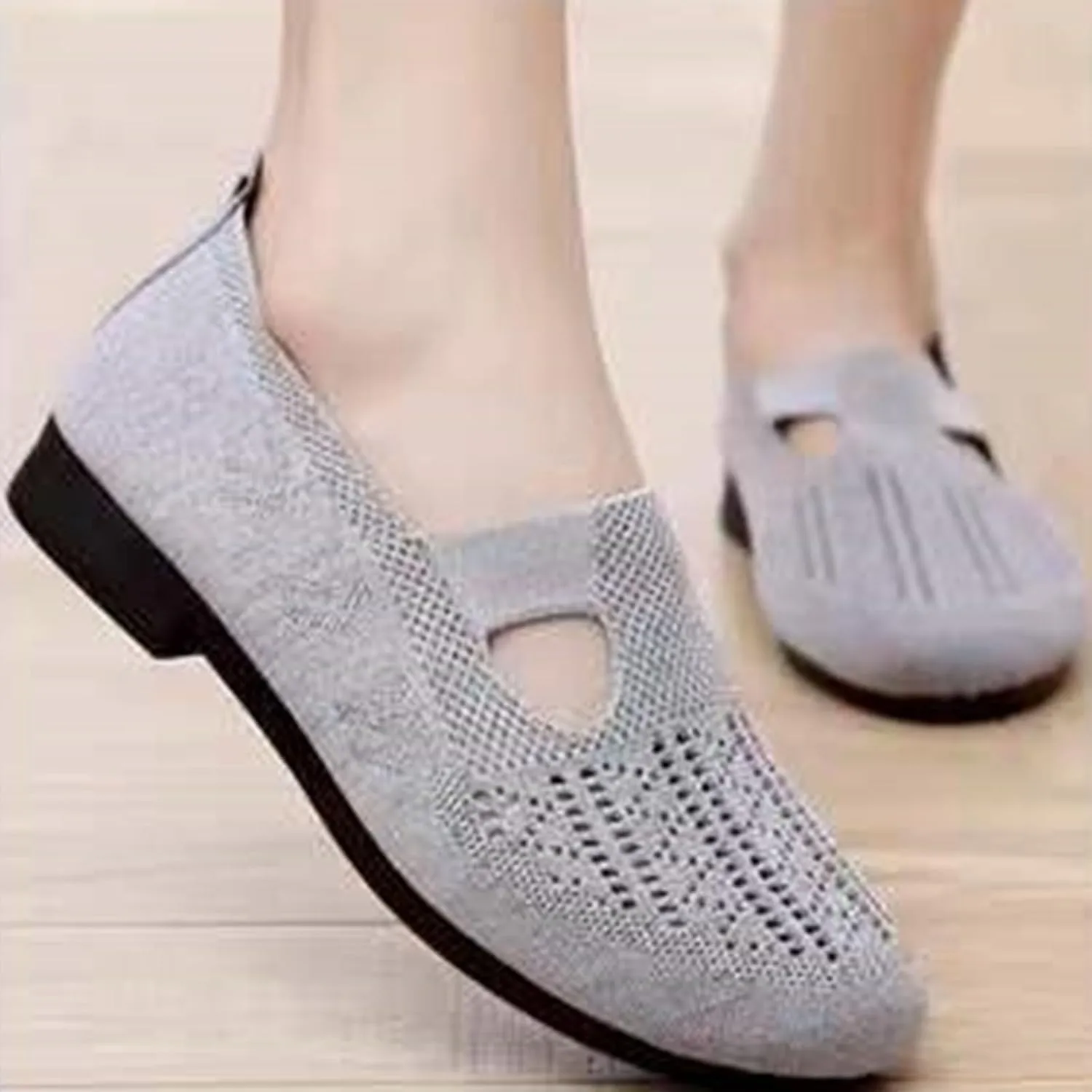 Womens Shoes Sneakers Comfortable Ethnic Casual Flat Shoes Summer Breathable Slip On Sneakers Walking Soft Sole Canvas