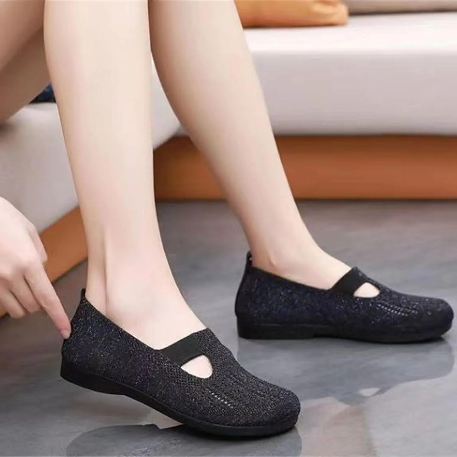 Womens Shoes Sneakers Comfortable Ethnic Casual Flat Shoes Summer Breathable Slip On Sneakers Walking Soft Sole Canvas