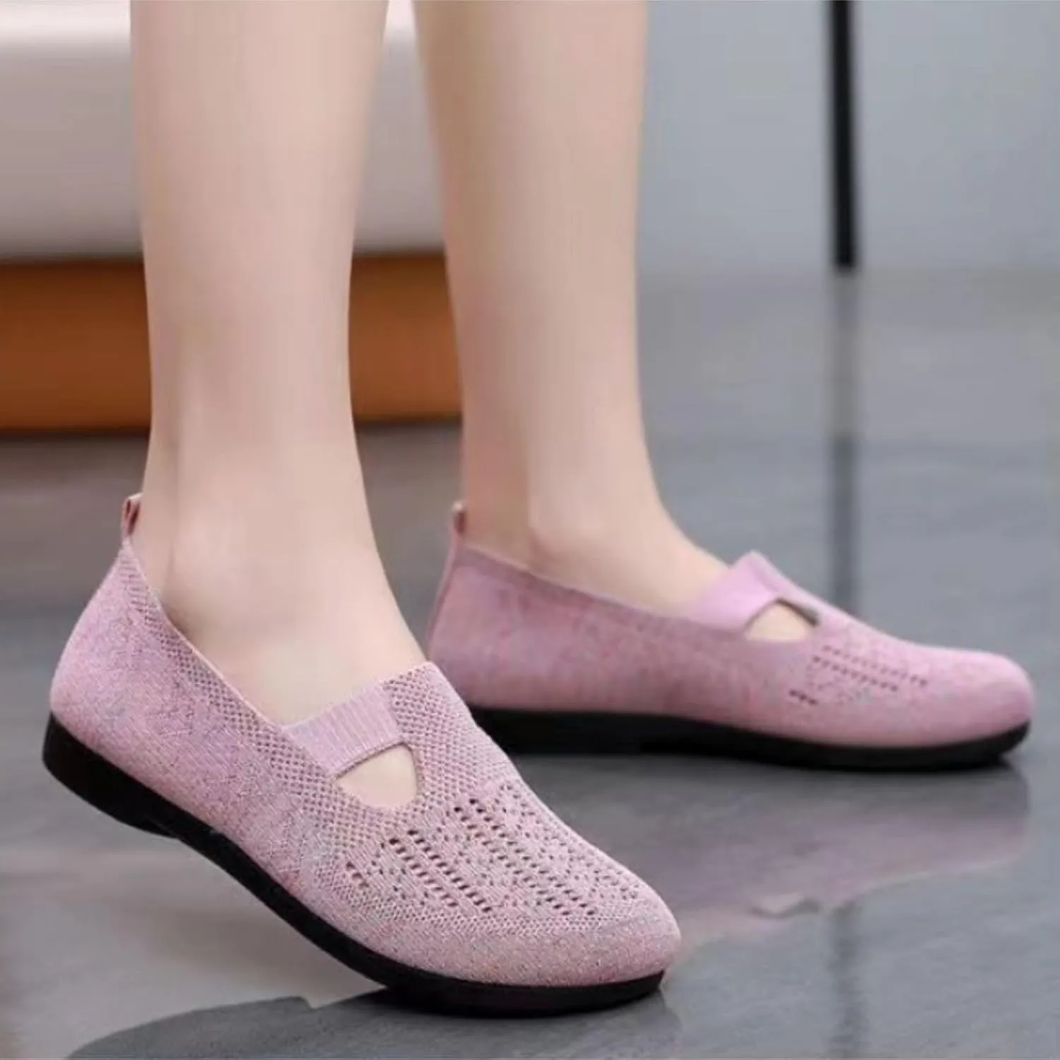 Womens Shoes Sneakers Comfortable Ethnic Casual Flat Shoes Summer Breathable Slip On Sneakers Walking Soft Sole Canvas