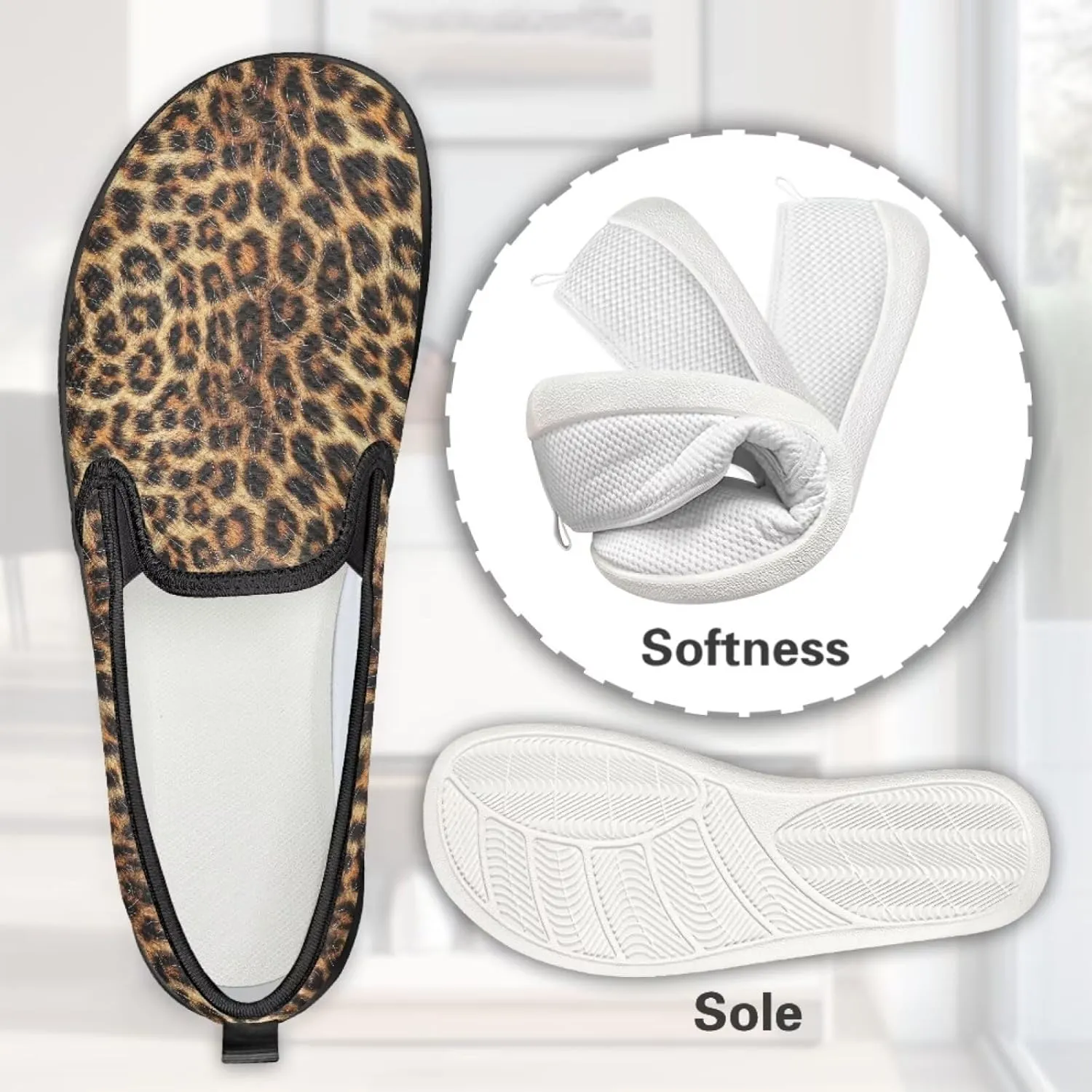 Women's Slip On Shoes Casual Breathable Mesh Flats Sneakers Fashion Low Top Soft Loafers for Tennis Work