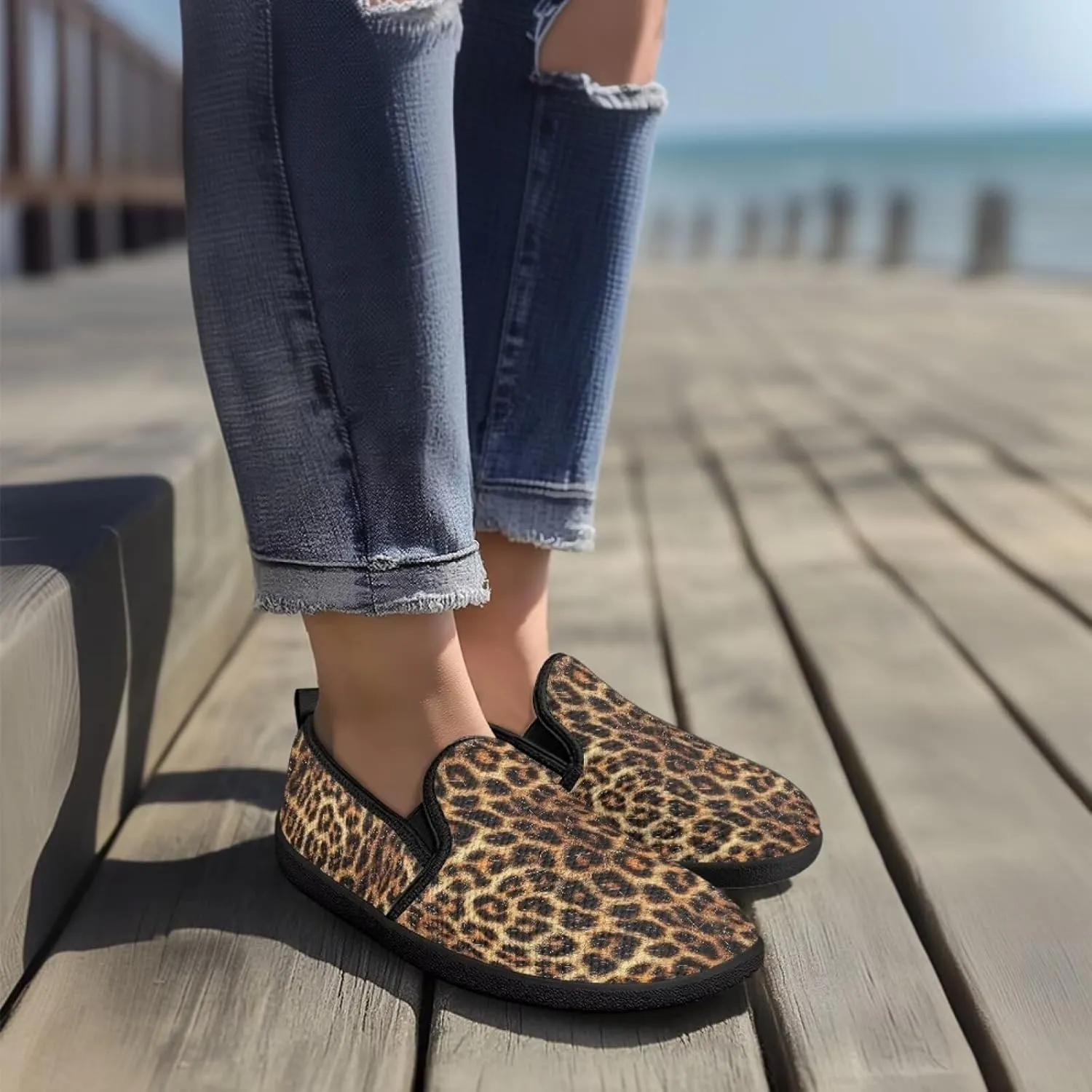 Women's Slip On Shoes Casual Breathable Mesh Flats Sneakers Fashion Low Top Soft Loafers for Tennis Work