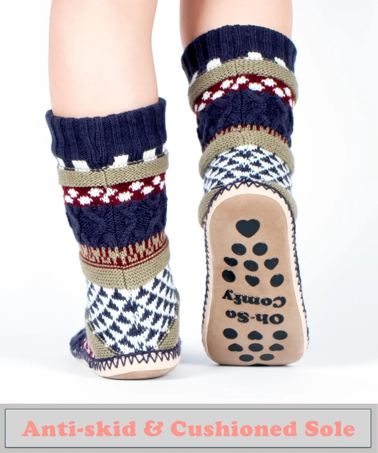 Women's Slipper Socks, Warm Fuzzy House Boots, Winter Fluffy Indoor Shoes, Cozy Christmas Gifts Unique