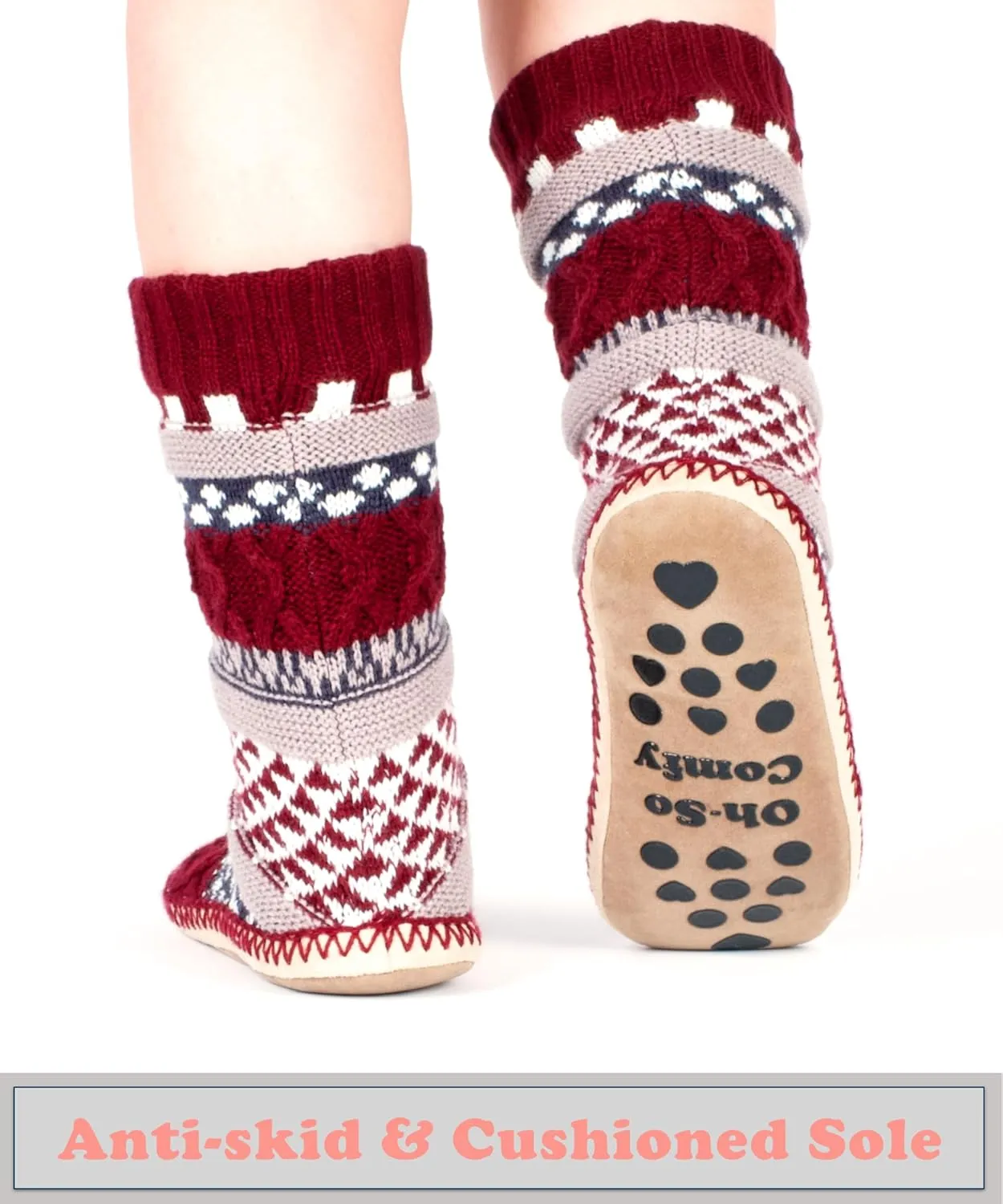 Women's Slipper Socks, Warm Fuzzy House Boots, Winter Fluffy Indoor Shoes, Cozy Christmas Gifts Unique