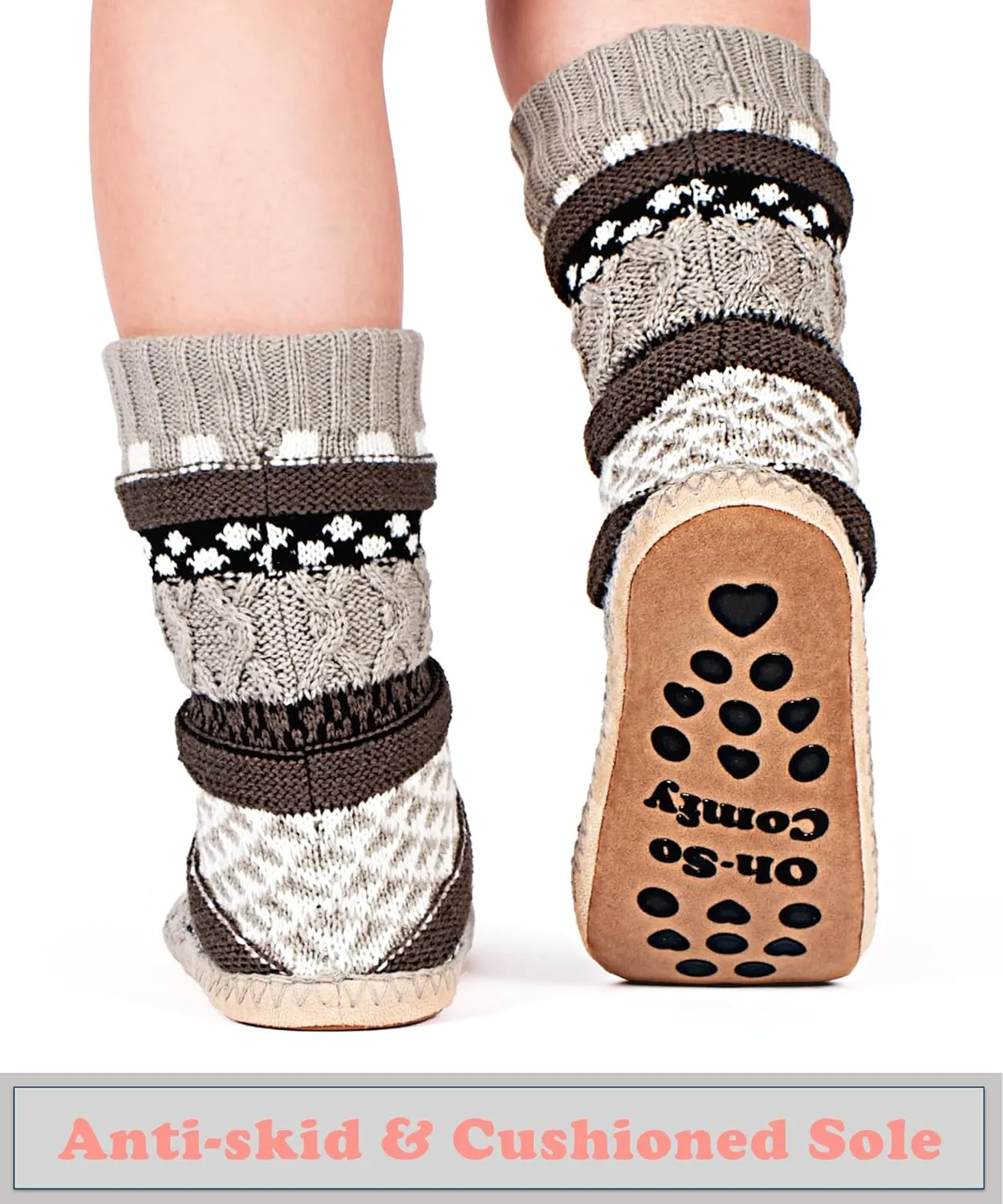 Women's Slipper Socks, Warm Fuzzy House Boots, Winter Fluffy Indoor Shoes, Cozy Christmas Gifts Unique