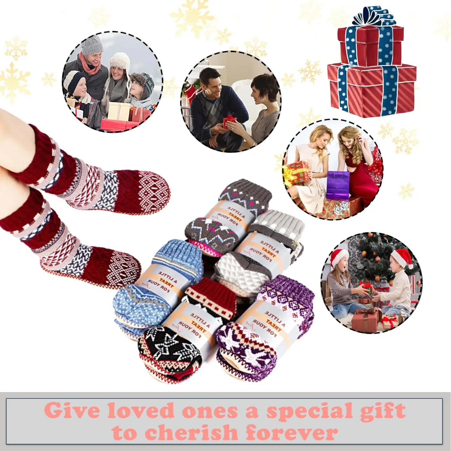 Women's Slipper Socks, Warm Fuzzy House Boots, Winter Fluffy Indoor Shoes, Cozy Christmas Gifts Unique