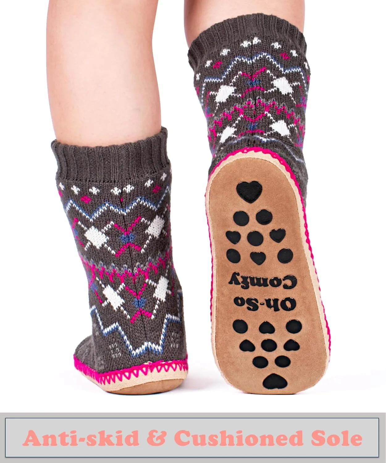 Women's Slipper Socks, Warm Fuzzy House Boots, Winter Fluffy Indoor Shoes, Cozy Christmas Gifts Unique