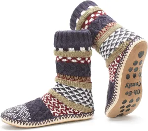 Women's Slipper Socks, Warm Fuzzy House Boots, Winter Fluffy Indoor Shoes, Cozy Christmas Gifts Unique
