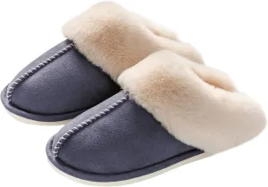Womens Slippers Memory Foam Fluffy Fur Soft Slippers Warm House Shoes Indoor Outdoor Winter