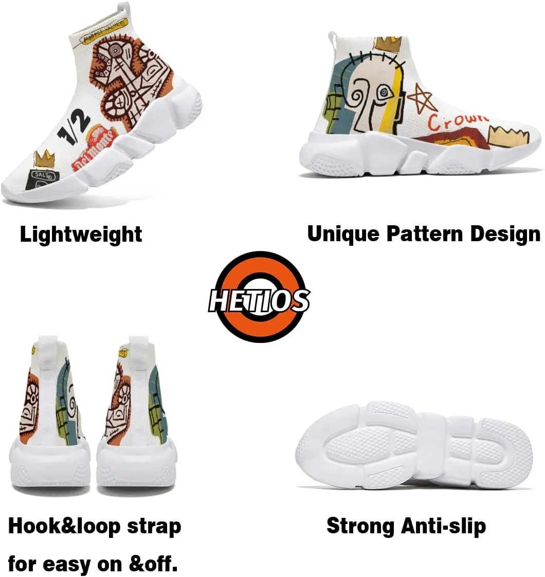 Womens Walking Shoes Abstract Graffiti Sneakers Sock Pull-on Custom Painted Daily Shoes