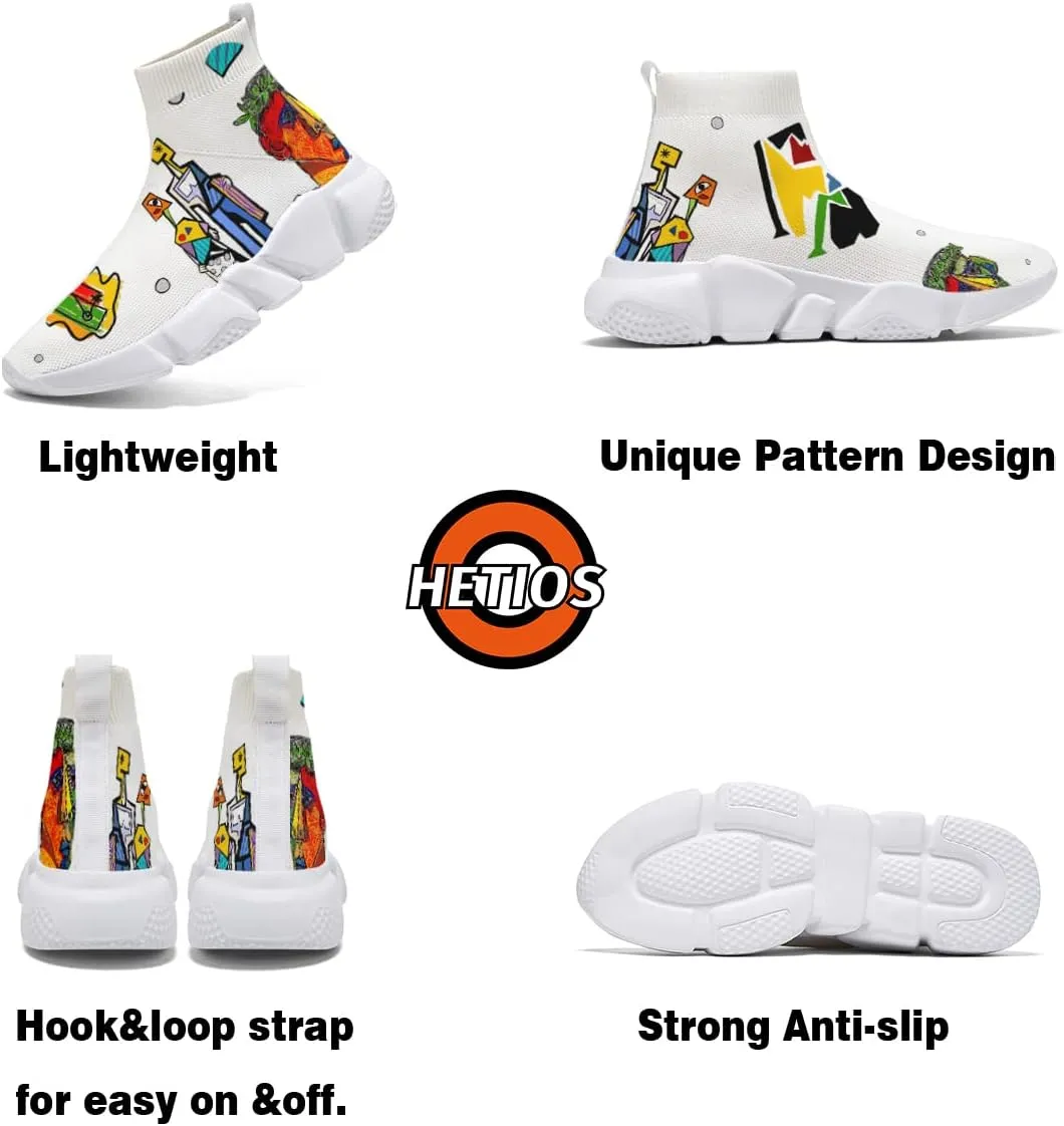 Womens Walking Shoes Abstract Graffiti Sneakers Sock Pull-on Custom Painted Daily Shoes